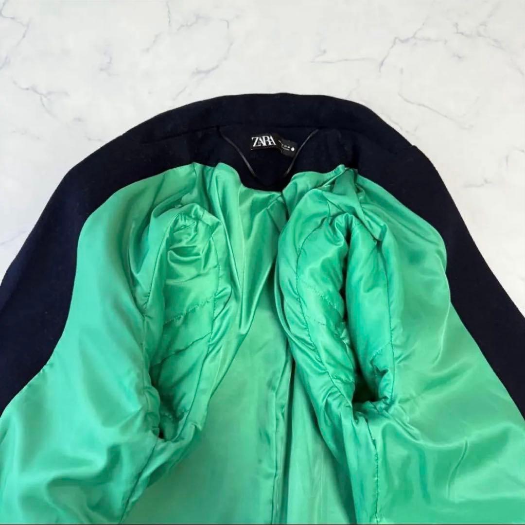 大人気完売 ZARA マッチングボンバーコート MA-1 ネイビー×グリーン Ｍ
