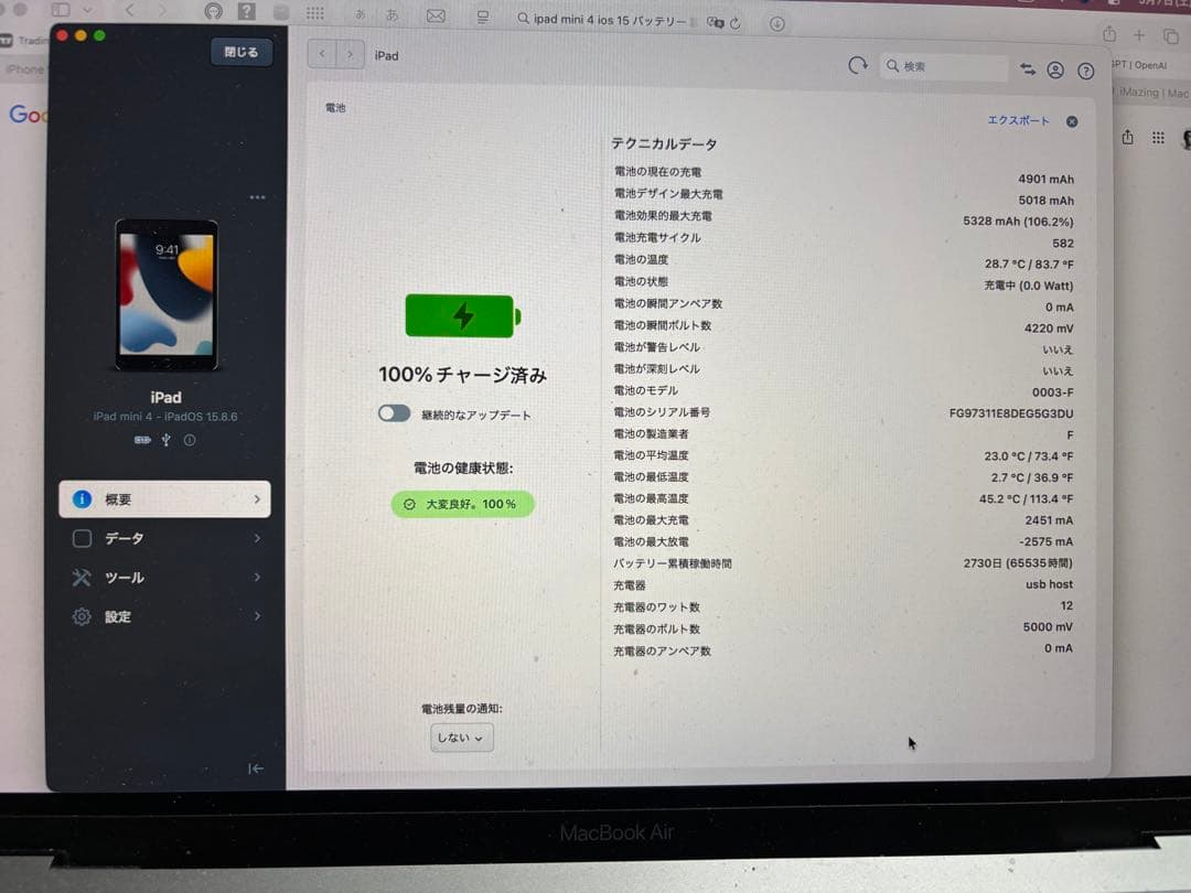 iPad mini 4 Wi-Fi + Cellular 128 GB シルバー