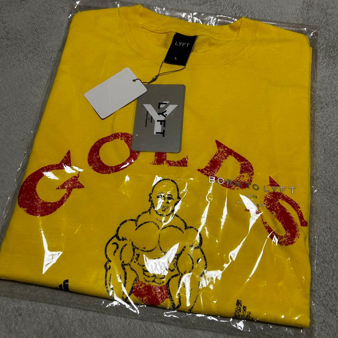 【完売品】LÝFT × GOLD'S GYM Tシャツ　イエロー　L
