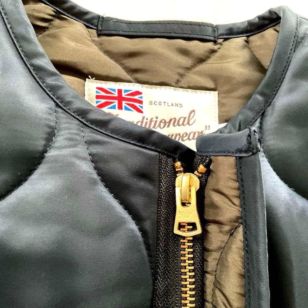 Traditional Weatherwear ノーカラー キルティングコート