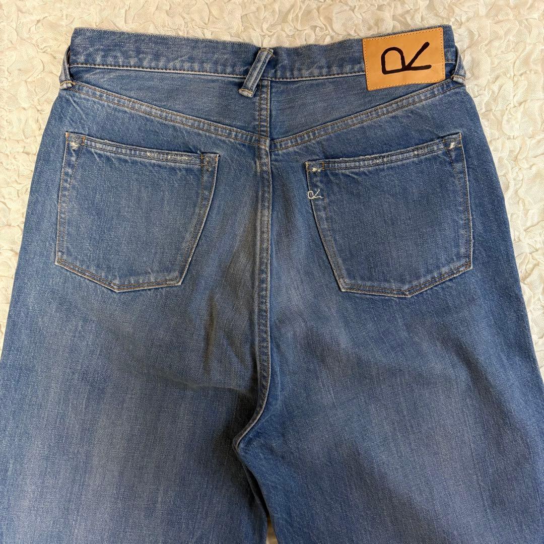 45R 美品 おこめデニムのコバチ比女（加工）デニム ジーンズ ブルー