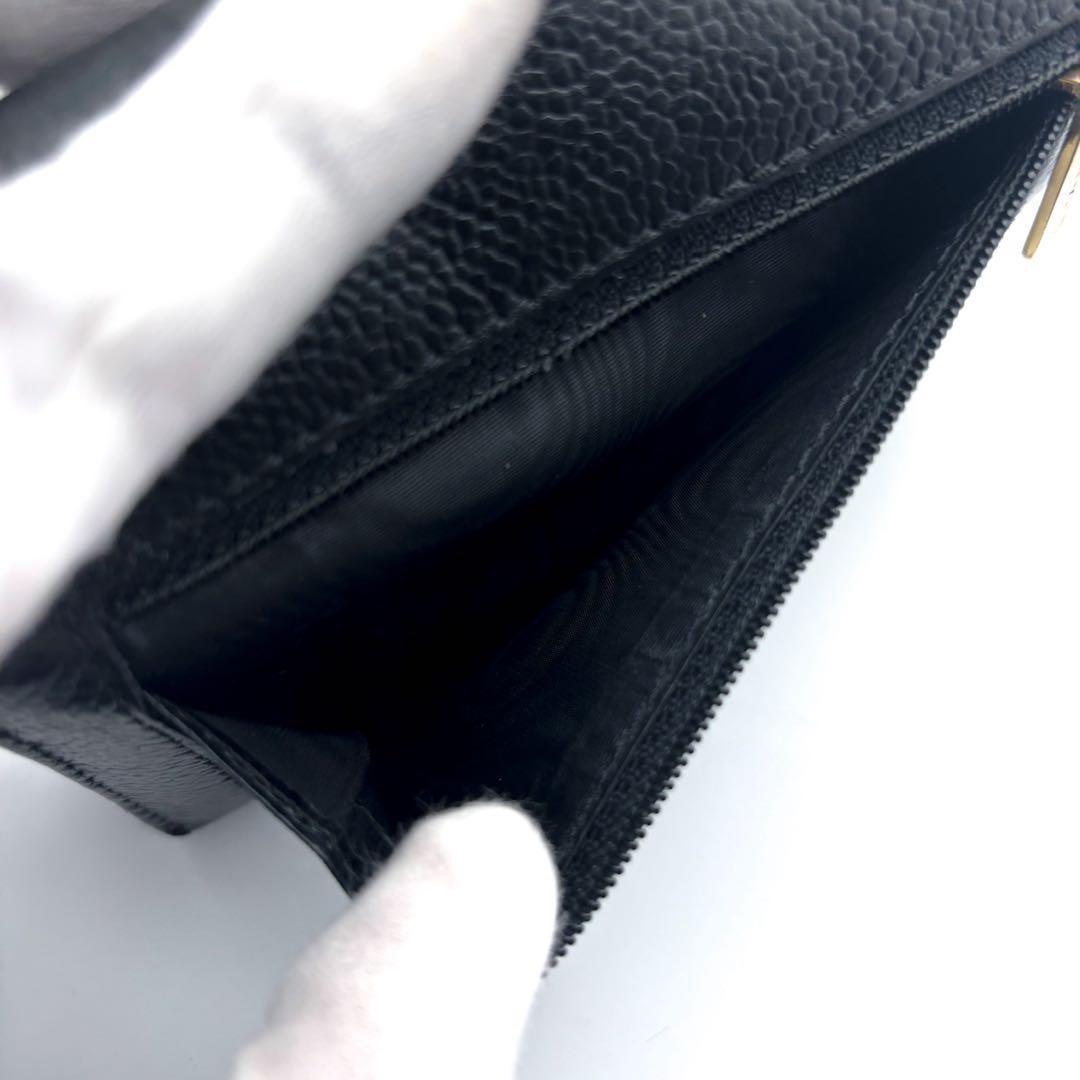 最終価格【極美品✨】シャネル 財布 ココステッチ デカココ キャビア 三つ折