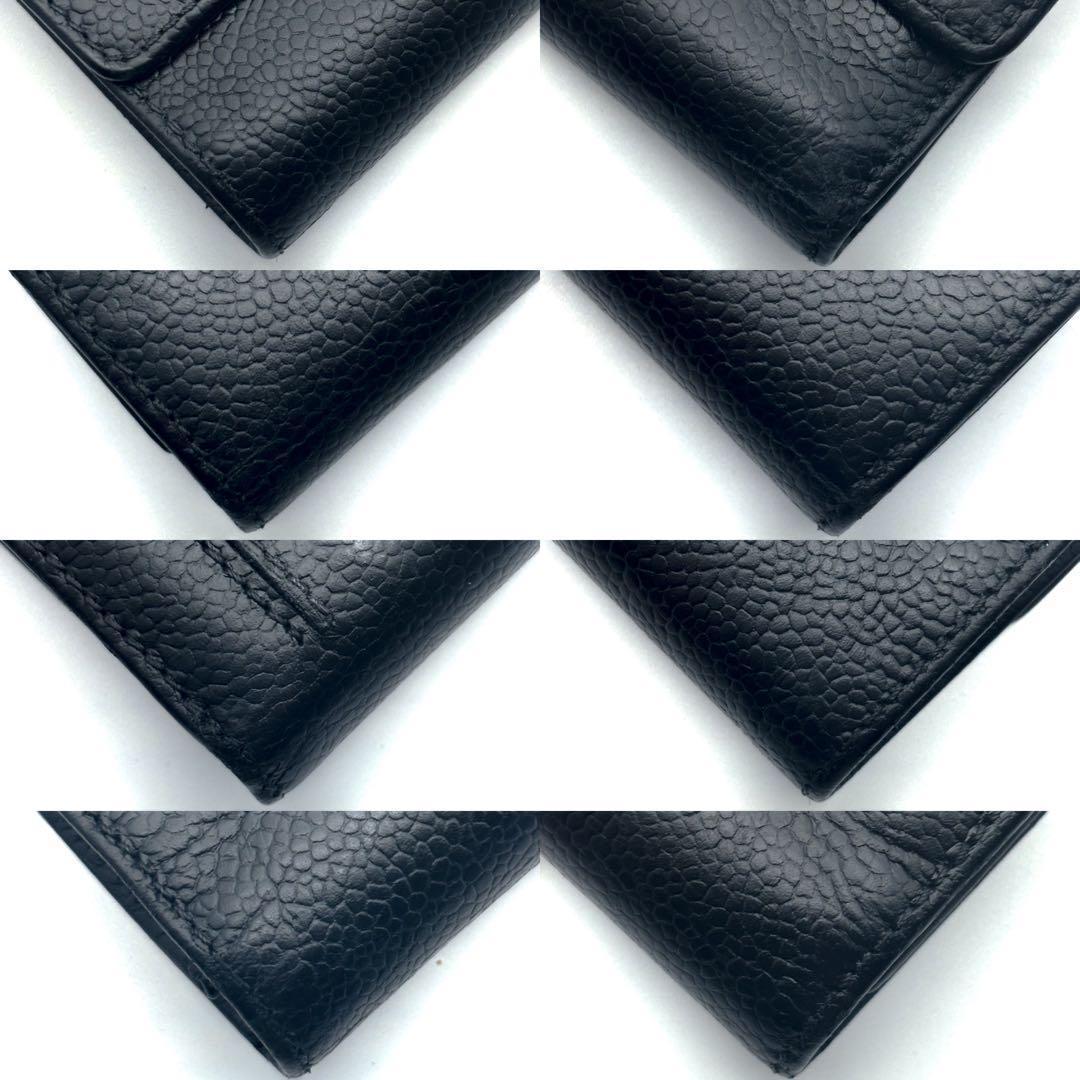 最終価格【極美品✨】シャネル 財布 ココステッチ デカココ キャビア 三つ折