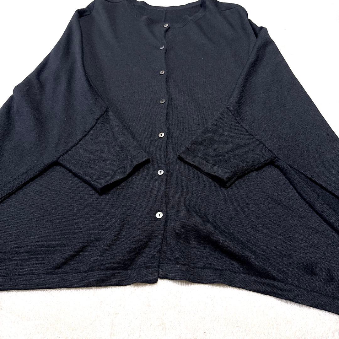 美品☆ BEARDSLEY シルク ウール ドルマンニットカーディガン ビック