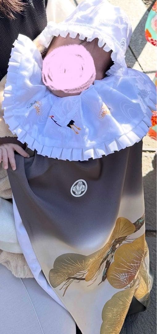 お宮参り　掛け着 スタイ 帽子セット 男の子