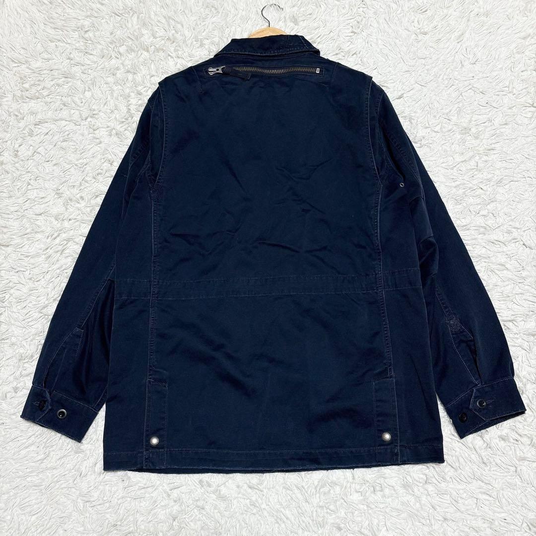 希少 ラルフローレン 90s サファリジャケット ヴィンテージ加工 濃紺