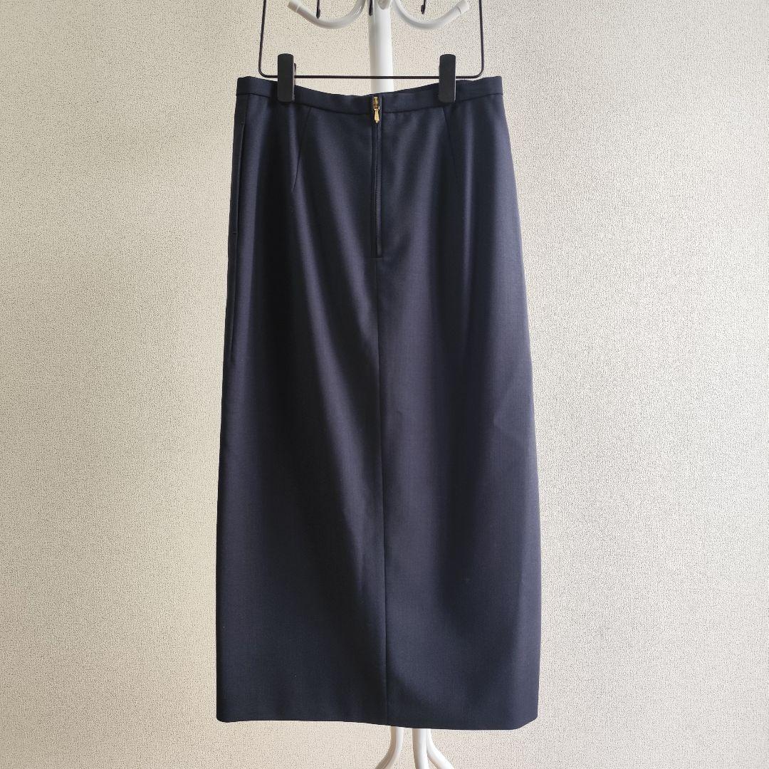 美品 Drawer ドゥロワー 24SS タイトスリットスカート ネイビー