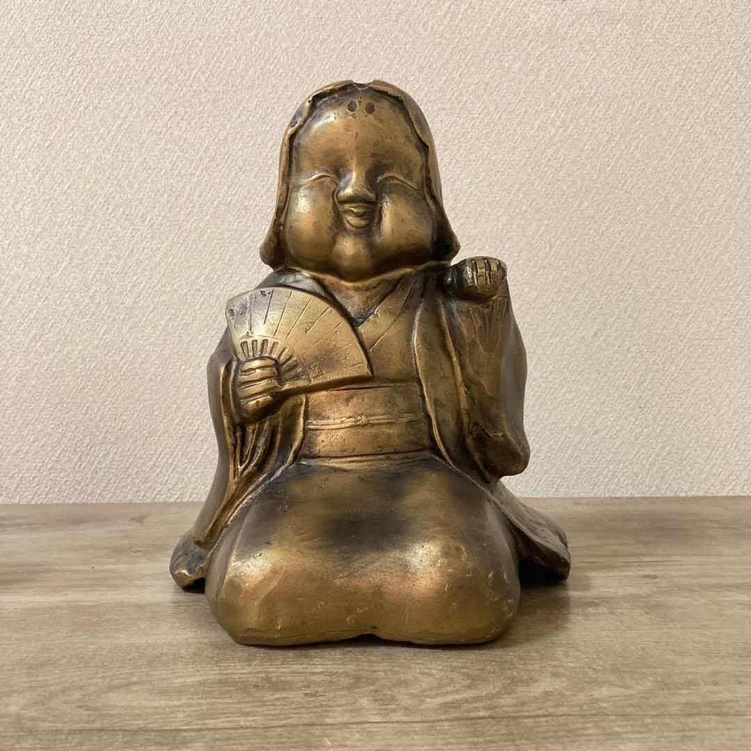お多福　春画置物　縁起物　おかめ　招き　おたふく　高さ24センチ