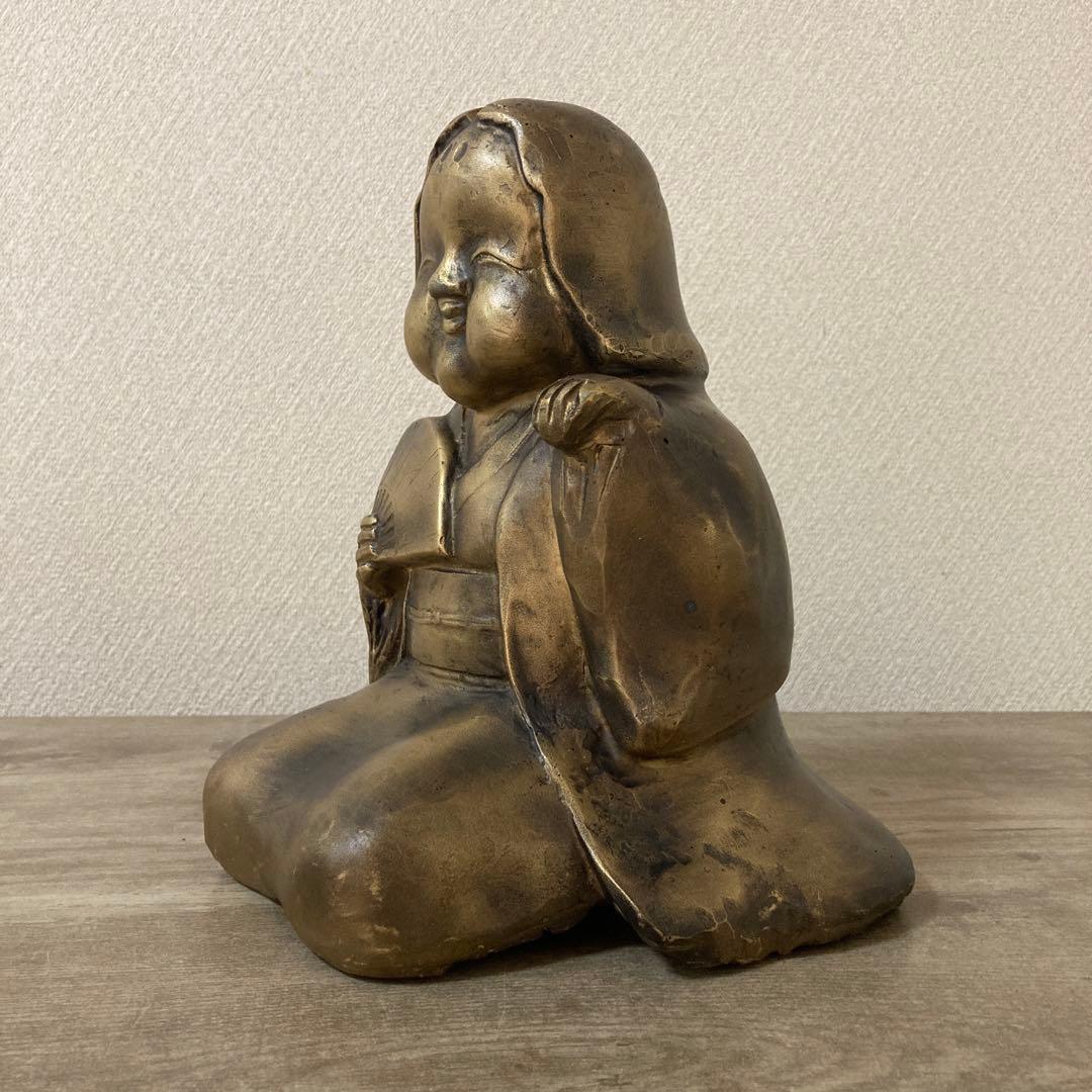 お多福　春画置物　縁起物　おかめ　招き　おたふく　高さ24センチ