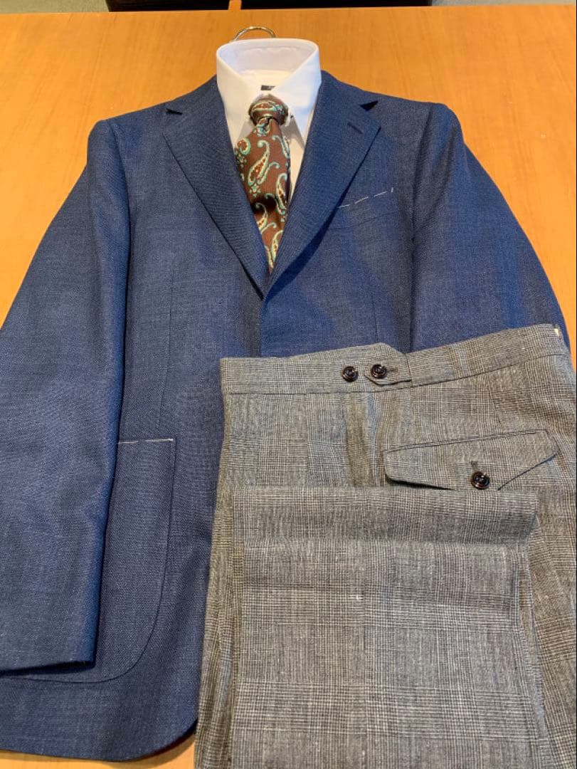 BEAMS F/ ロロピアーナ ミックスファブリック ソリッド ジャケット