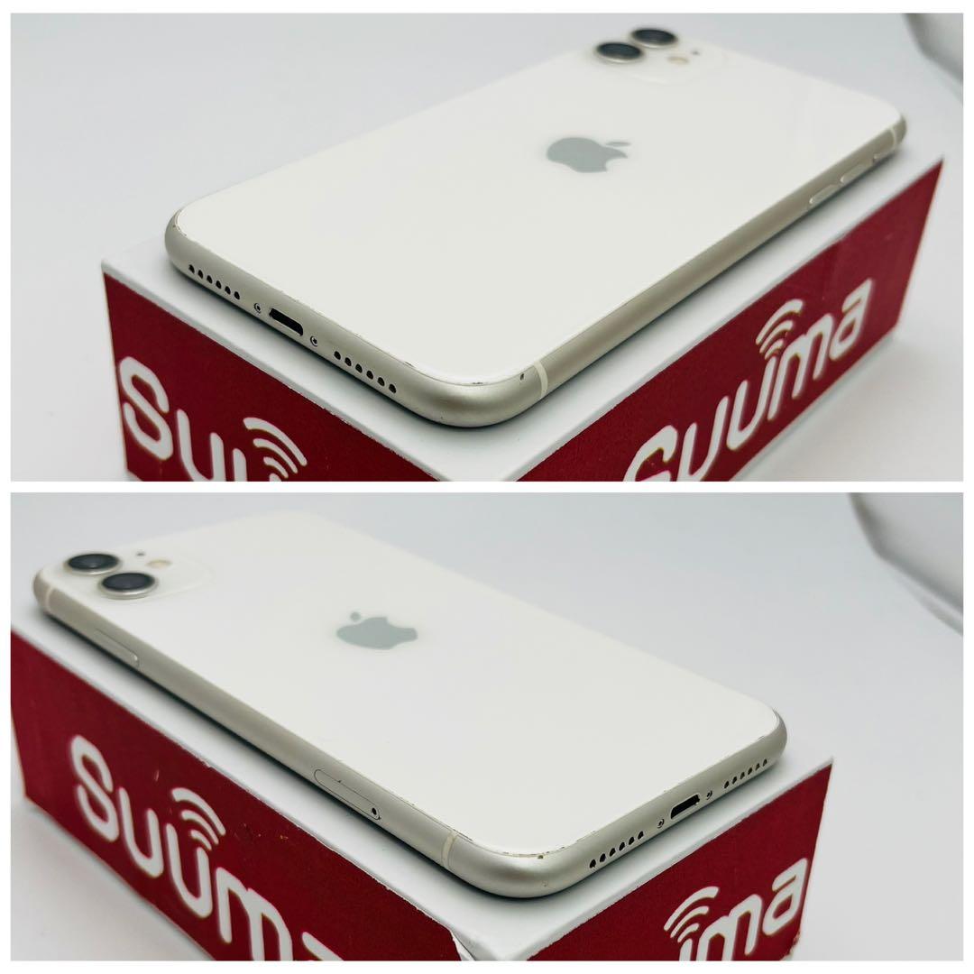 B 100% iPhone 11 128 GB SIMフリー ホワイト 本体