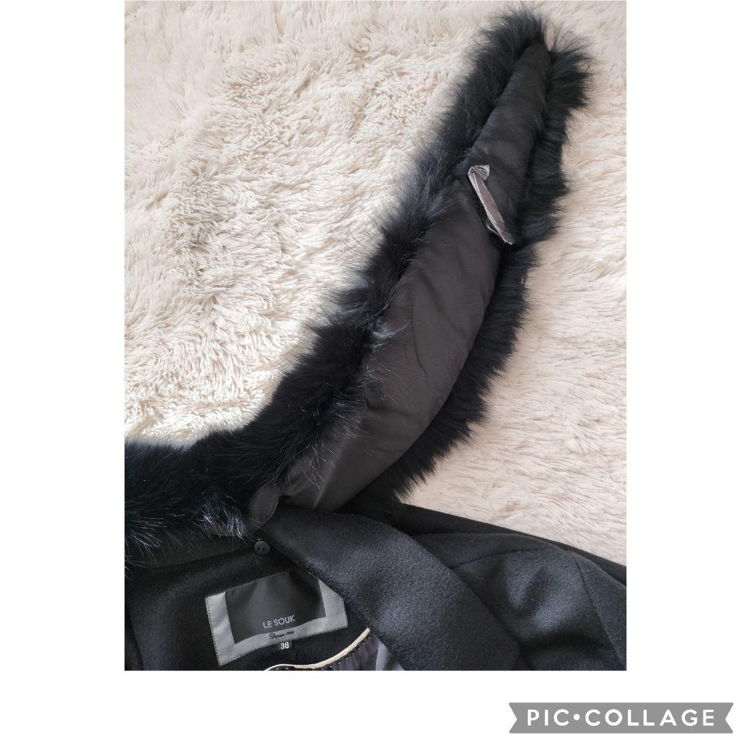 【極美品】ルスーク カシミヤ100% Aラインコート フォックスファー ベルト