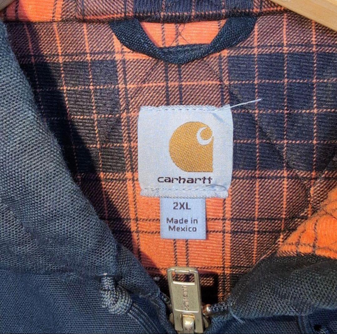 【着画あり】Carhartt　ハンティングアクティブジャケットブラック　裏地あり