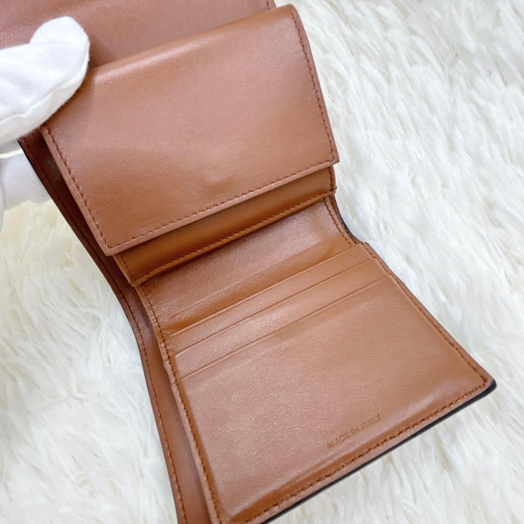 大人気✨CELINE トリオンフ スモール フラップ ウォレット 三つ折り タン