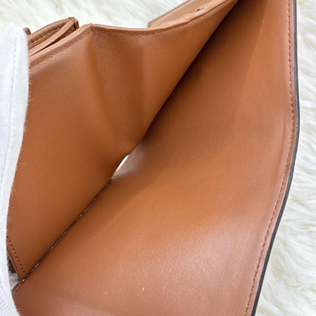大人気✨CELINE トリオンフ スモール フラップ ウォレット 三つ折り タン