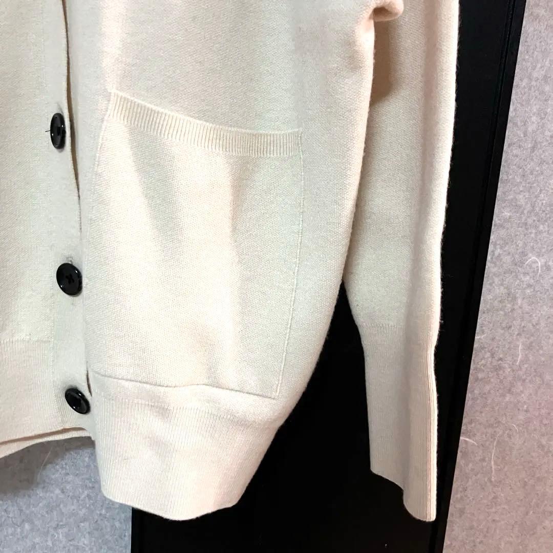 【美品】Spick&Span ダブルジャガードビッグカーディガン　ホワイト