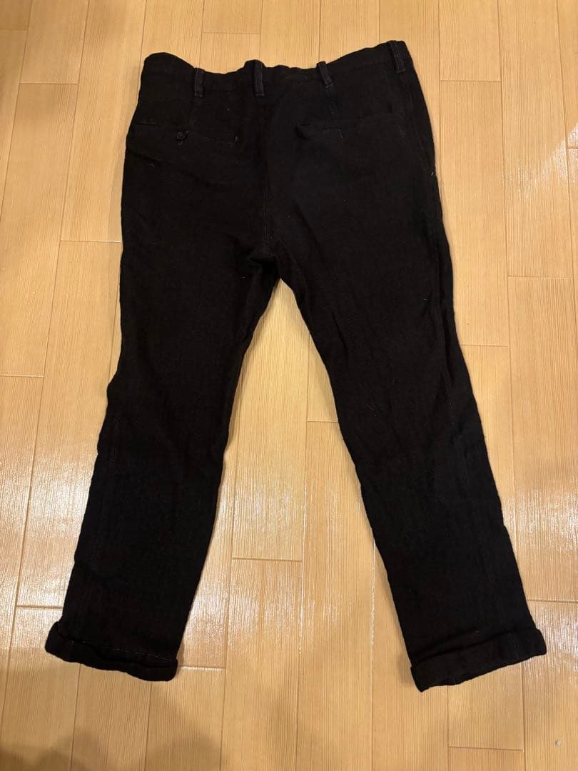 ヨウジヤマモト 製品染め縮絨クロップドパンツ2 Yohji Yamamoto