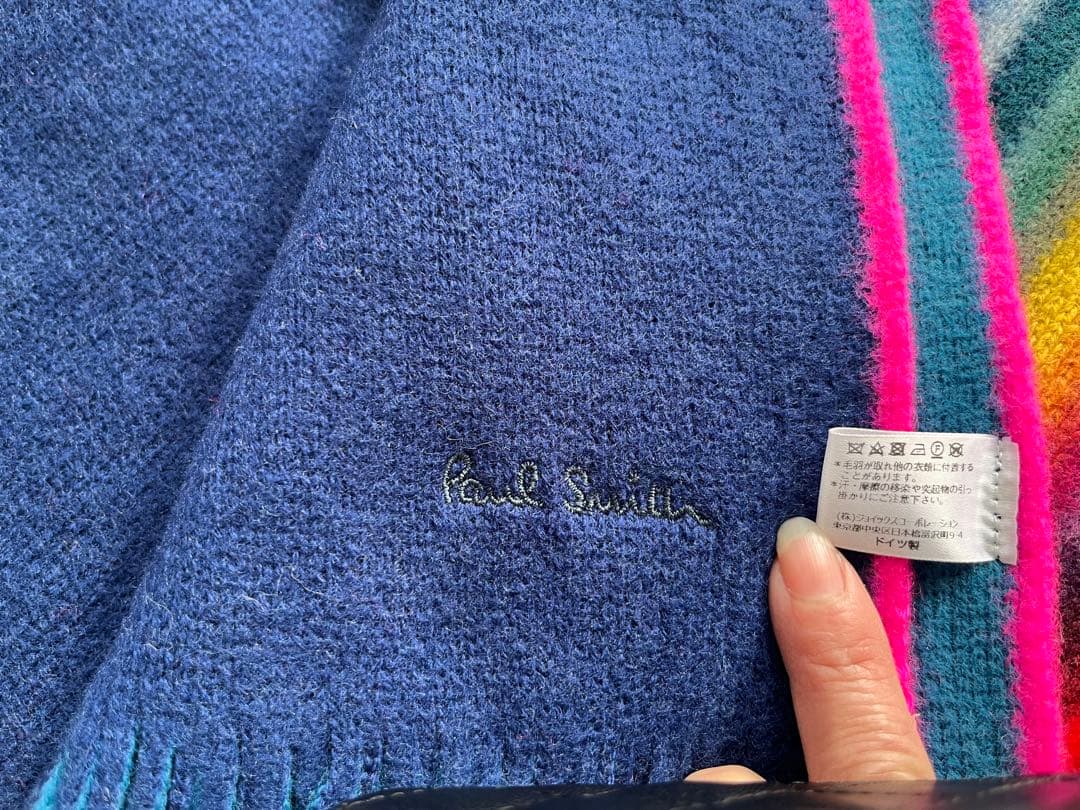 Paul Smith マフラー ネイビー レインボー