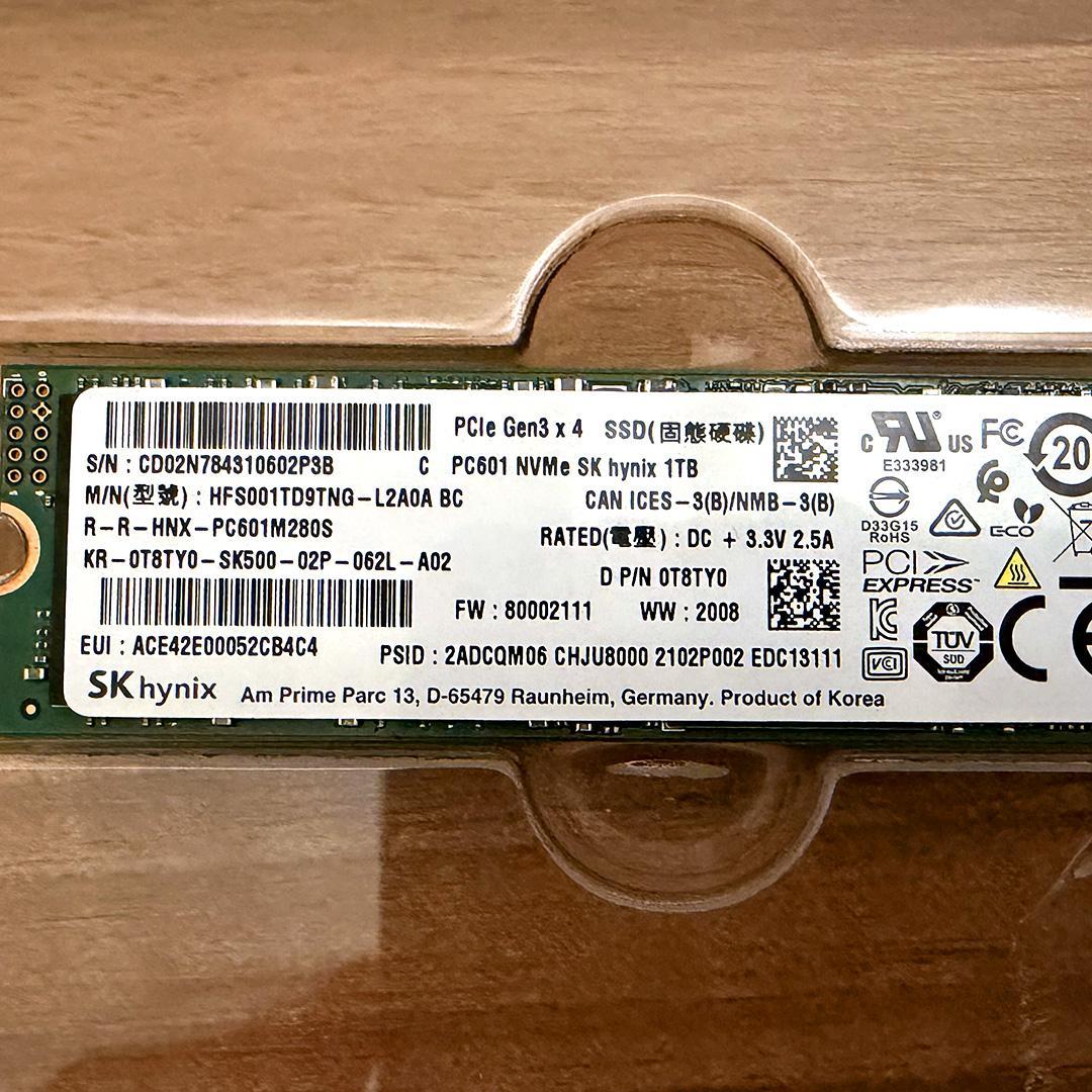 【動作確認済】M.2 SSD 1TB NVMe（SK hynix製）
