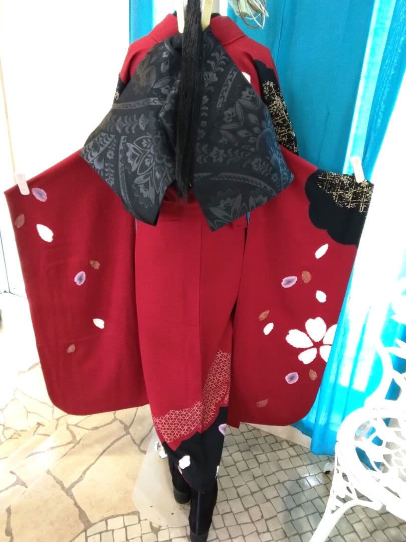 振袖フルセット、正絹成人式、ワイドサイズ、重ね衿帯揚げ帯締め、松坂屋京の名古屋帯