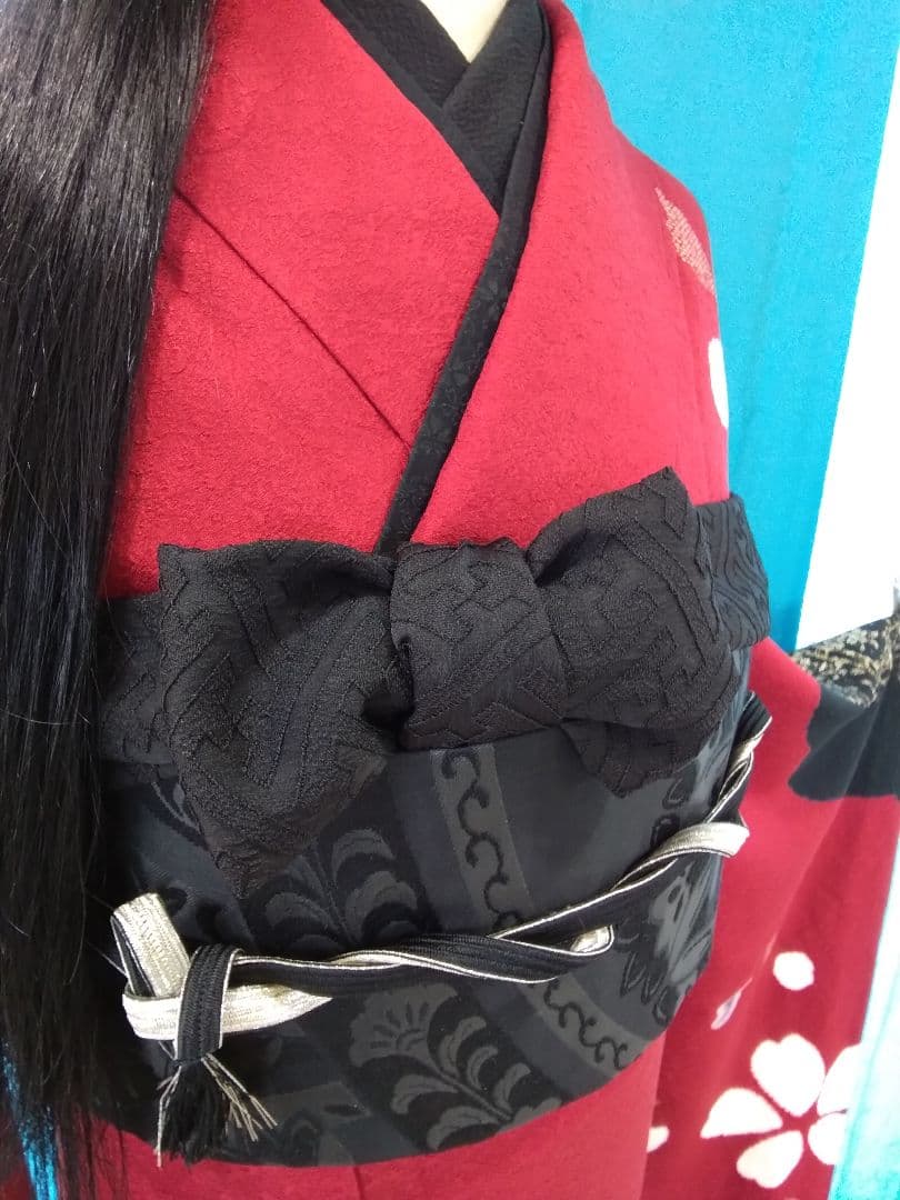 振袖フルセット、正絹成人式、ワイドサイズ、重ね衿帯揚げ帯締め、松坂屋京の名古屋帯