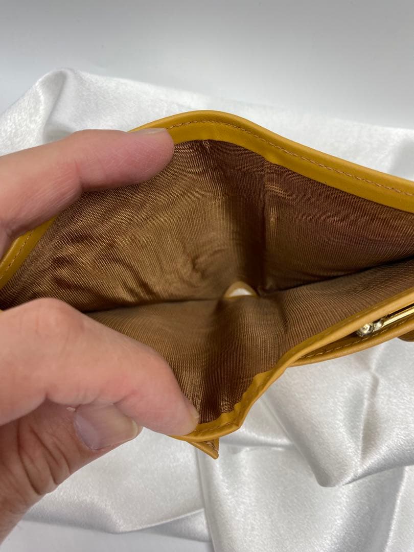 極美品　オールドセリーヌ　がま口　二つ折り財布　マカダム　ゴールド金具