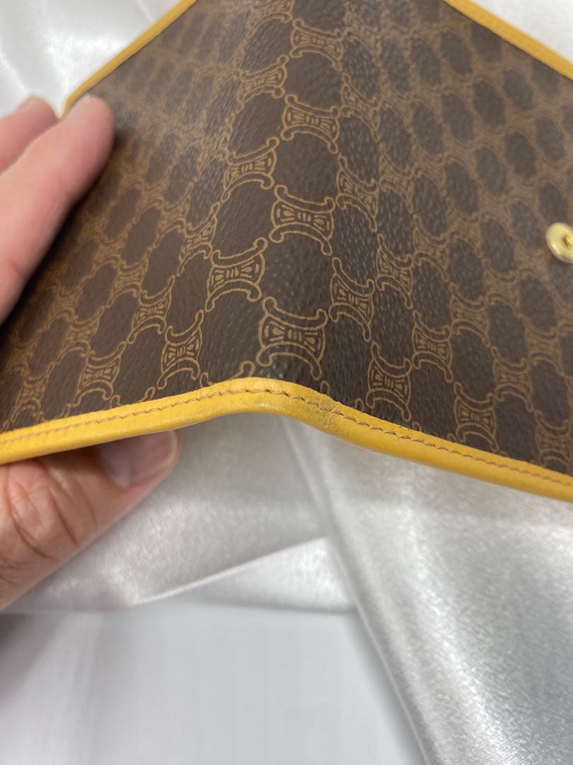 極美品　オールドセリーヌ　がま口　二つ折り財布　マカダム　ゴールド金具
