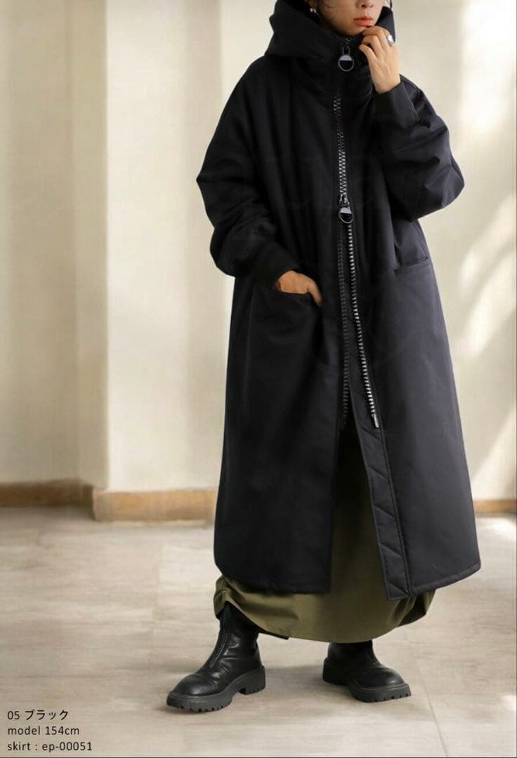 アンティカ　ビッグジッパー ロングコート