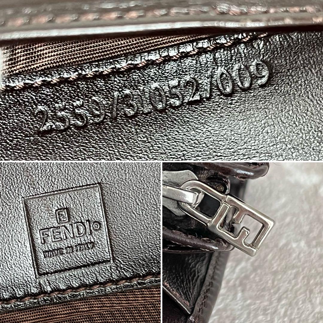 人気✨FENDI ズッカ 二つ折り財布 FF キャンバス レザー ブラウン