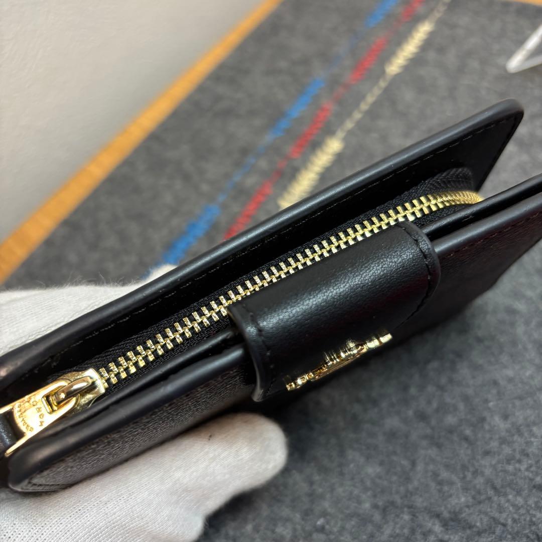【美品】COACHコーチ 二つ折り財布 シグネチャー ブラウン