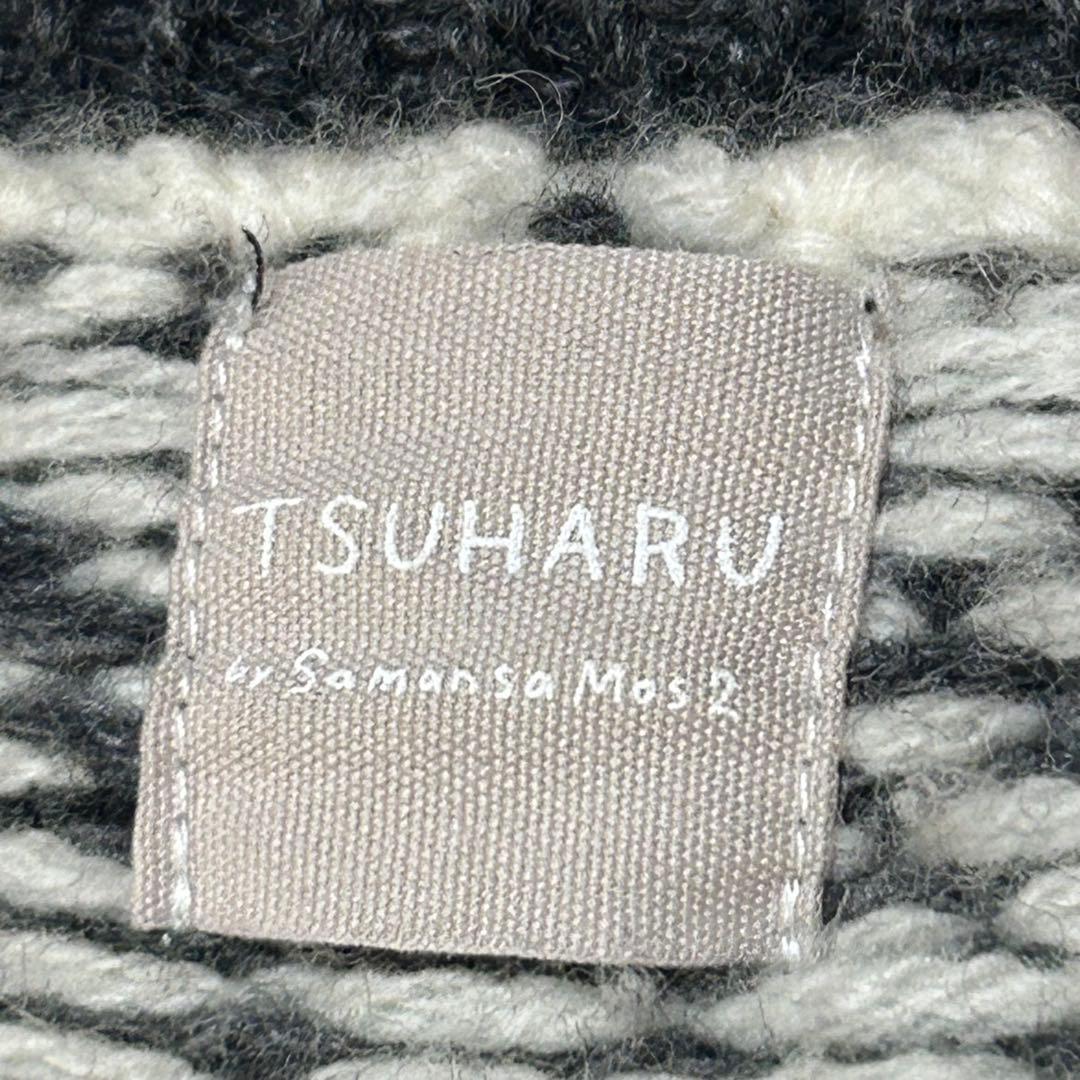 【美品】TSUHARU ジャガード ニットコートツハル サマンサモスモス