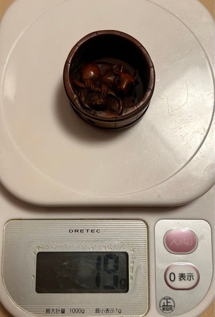 【根付】木彫　東洋彫刻　鼠　美術品　骨董品