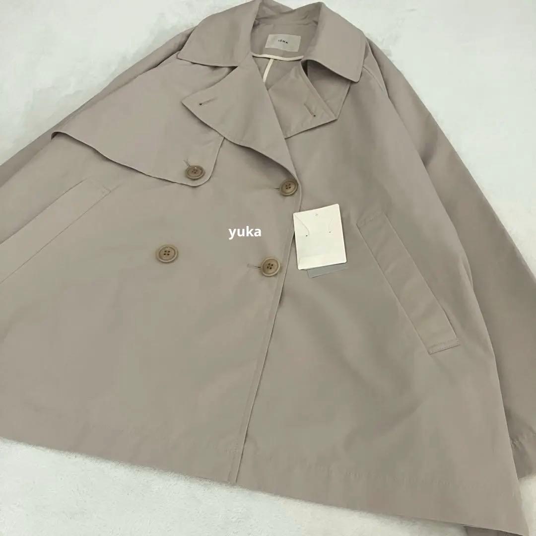 【新品タグ付】24SS IENA ポプリンオーバーショートコート ベージュ 38