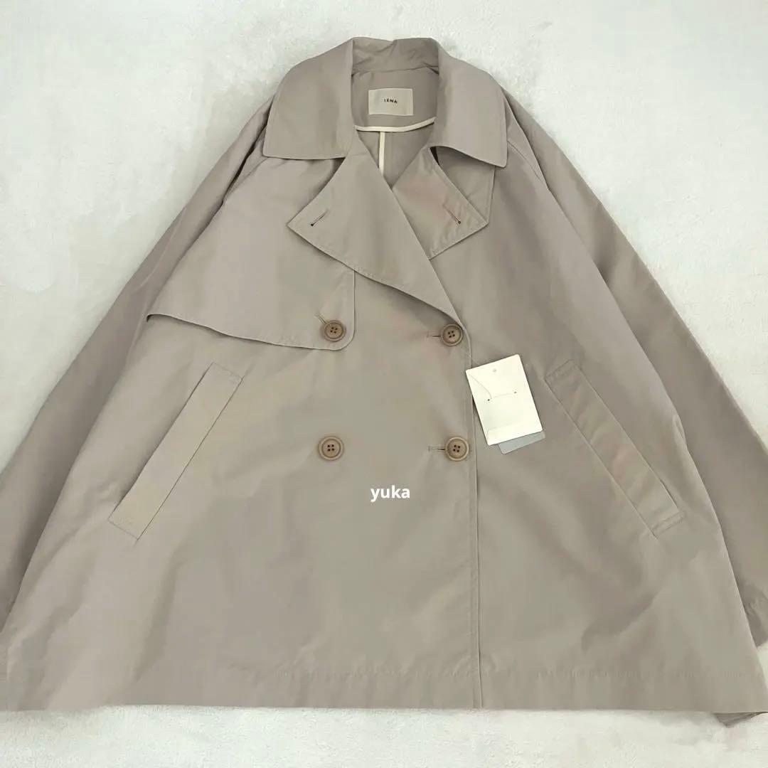 【新品タグ付】24SS IENA ポプリンオーバーショートコート ベージュ 38