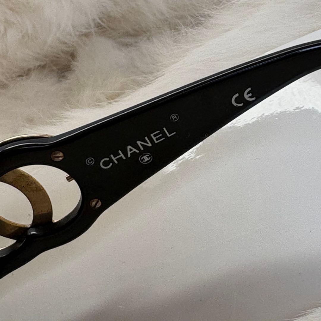 CHANEL シャネル ブラック ゴールドロゴ ココマーク フルリム サングラス