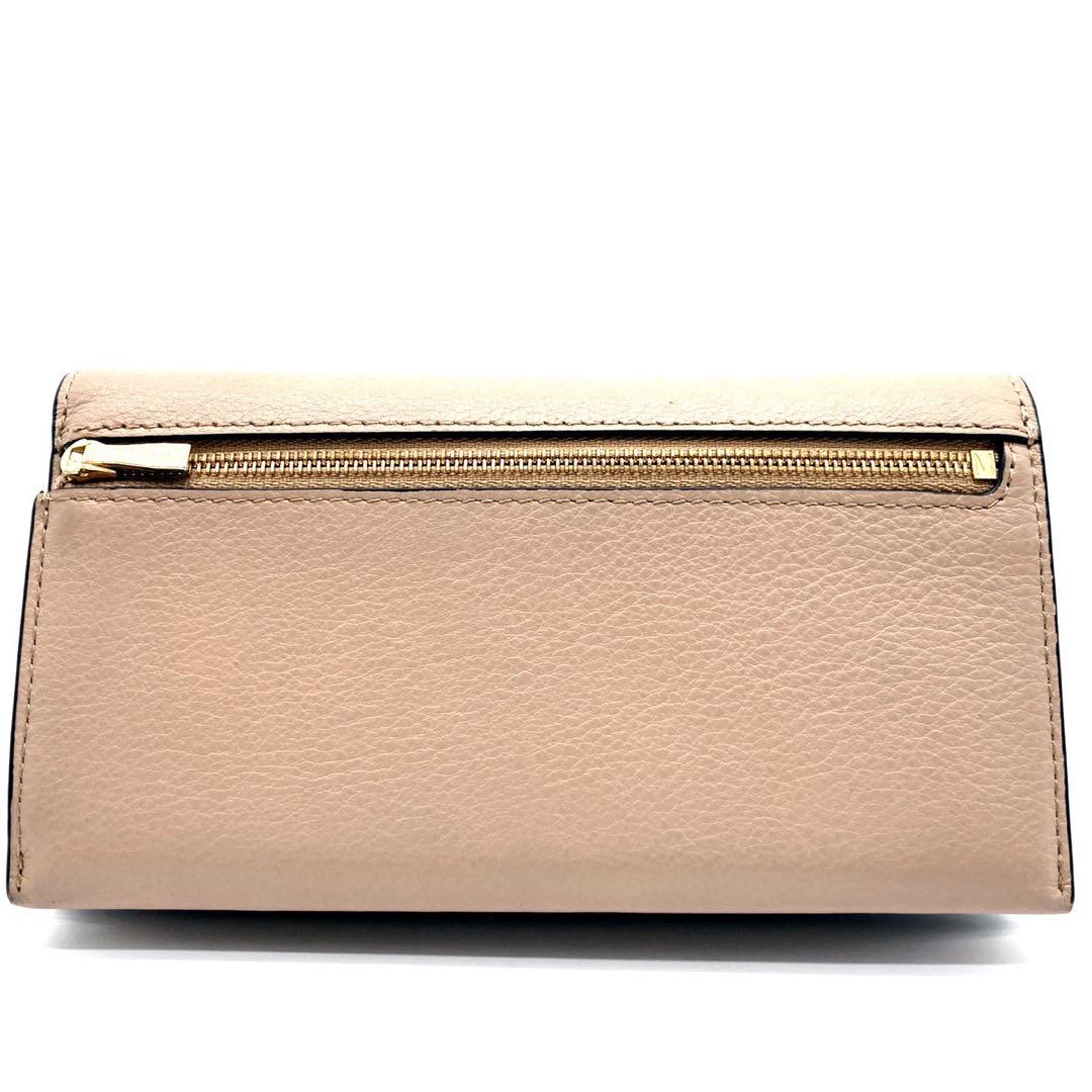 極美品 mulberry マルベリー サディ 二つ折り財布 ピンクベージュ