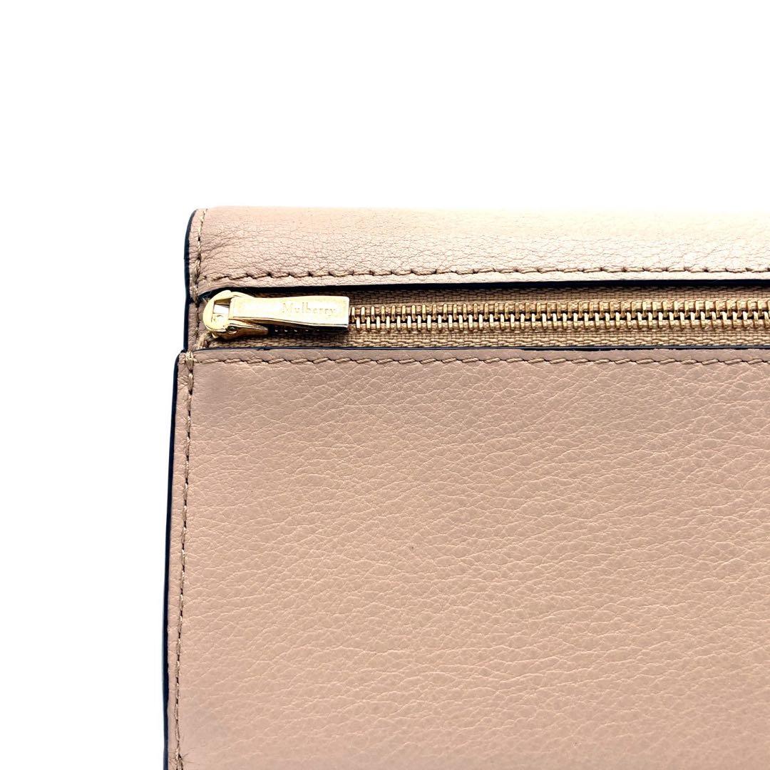 極美品 mulberry マルベリー サディ 二つ折り財布 ピンクベージュ