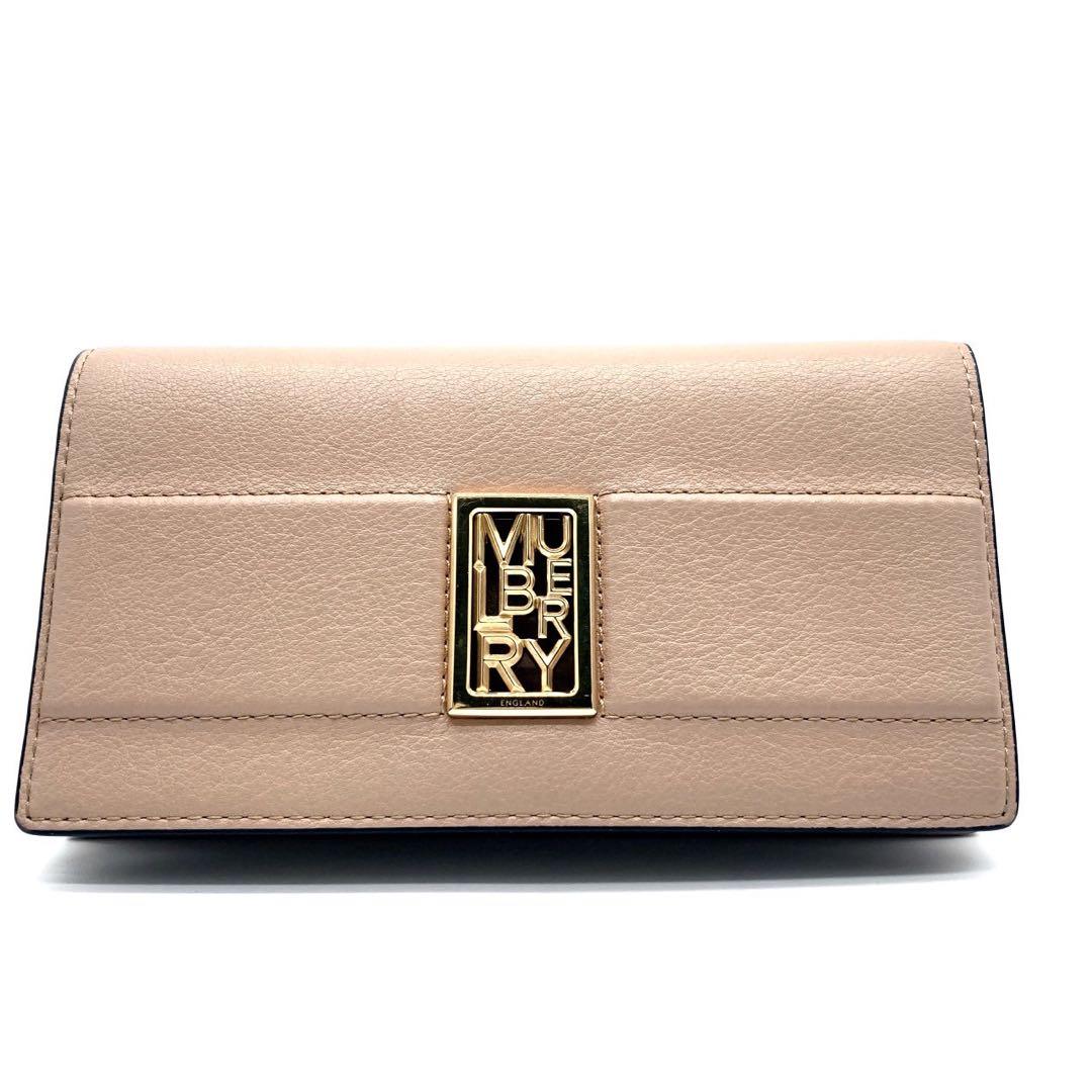 極美品 mulberry マルベリー サディ 二つ折り財布 ピンクベージュ
