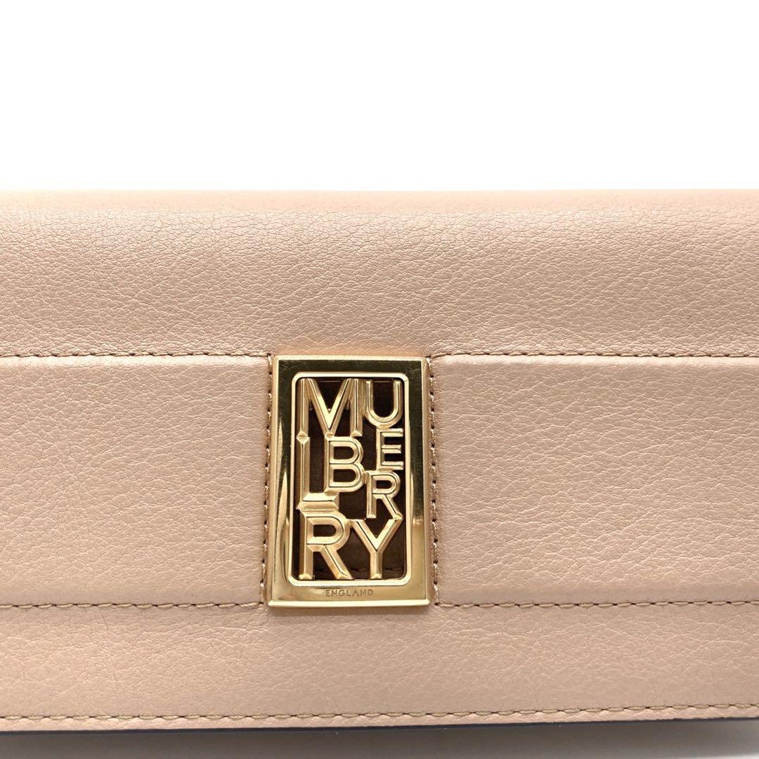 極美品 mulberry マルベリー サディ 二つ折り財布 ピンクベージュ