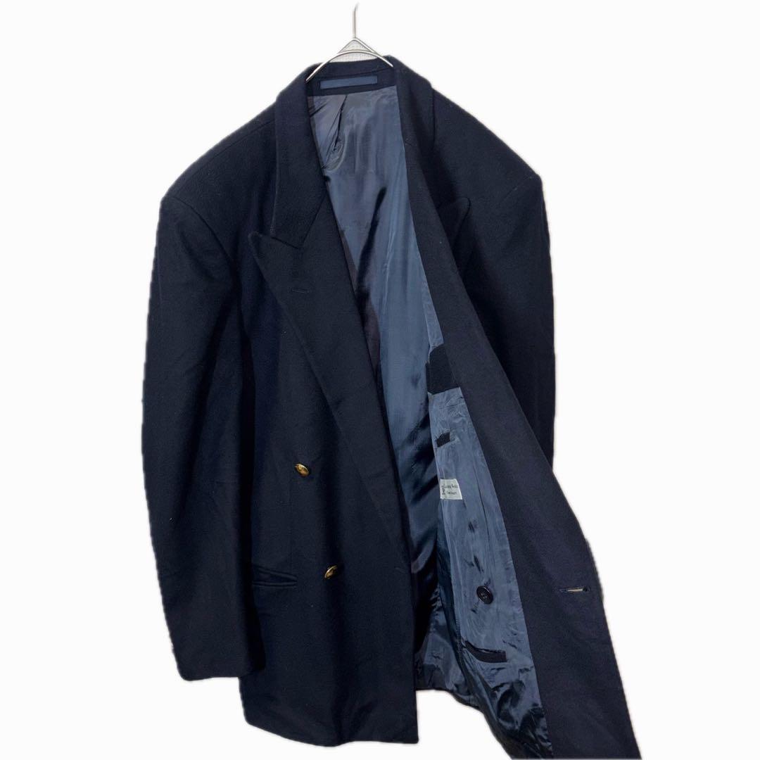 HUGO BOSS カシミヤ混 紺ブレ 金ボタン ダブル ヒューゴボス ネイビー
