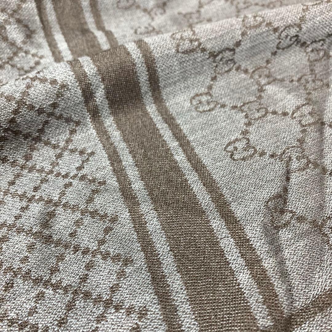 GUCCI グッチ 大判 ショール ストールGGモノグラム柄 シルク混