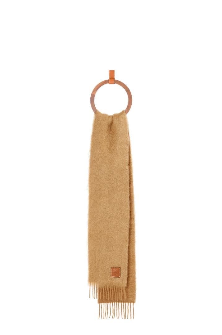 【LOEWE】正規品 ロエベ レザーアナグラム ウール&モヘア マフラー 本物