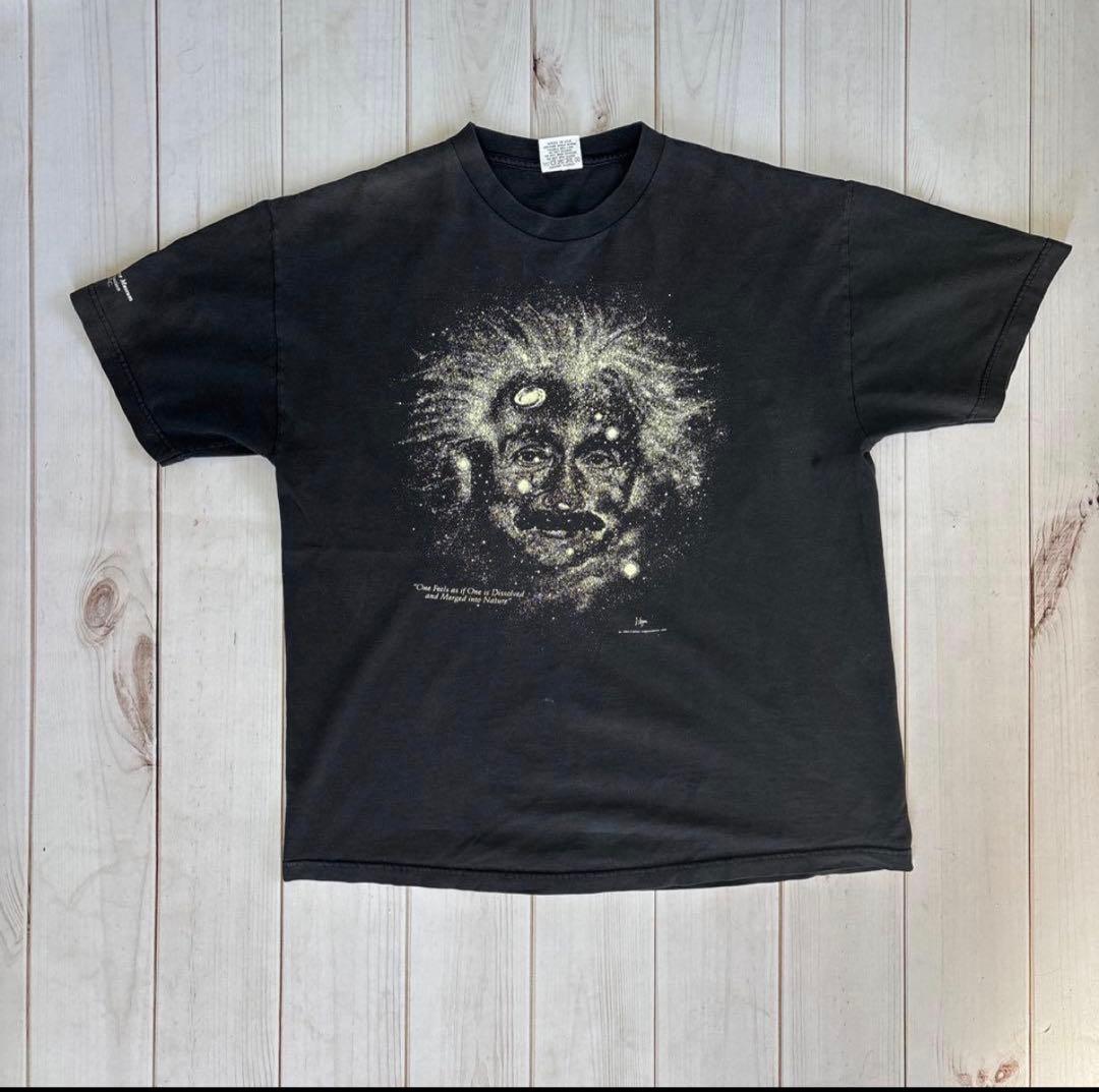 【良フェード】Einstein アインシュタイン　ボストン科学博物館　Tシャツ