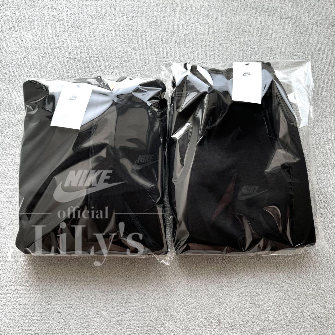 新品　NIKE上下セットアップ　Ｌサイズ　高級テックフリース　黒　ブラック