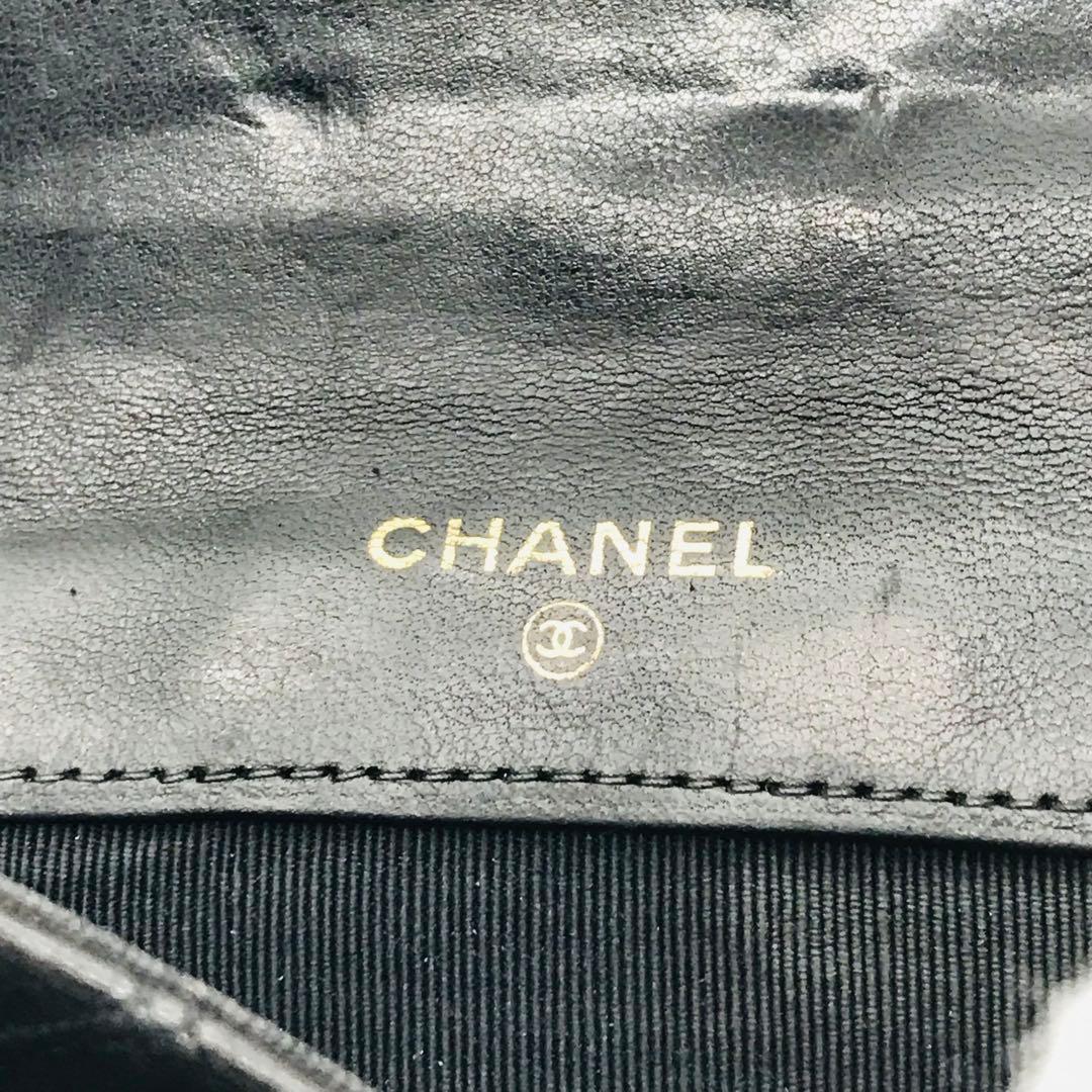 CHANEL✨ ココマーク キルティング 黒 ブラック 二つ折り財布 ロゴ金具
