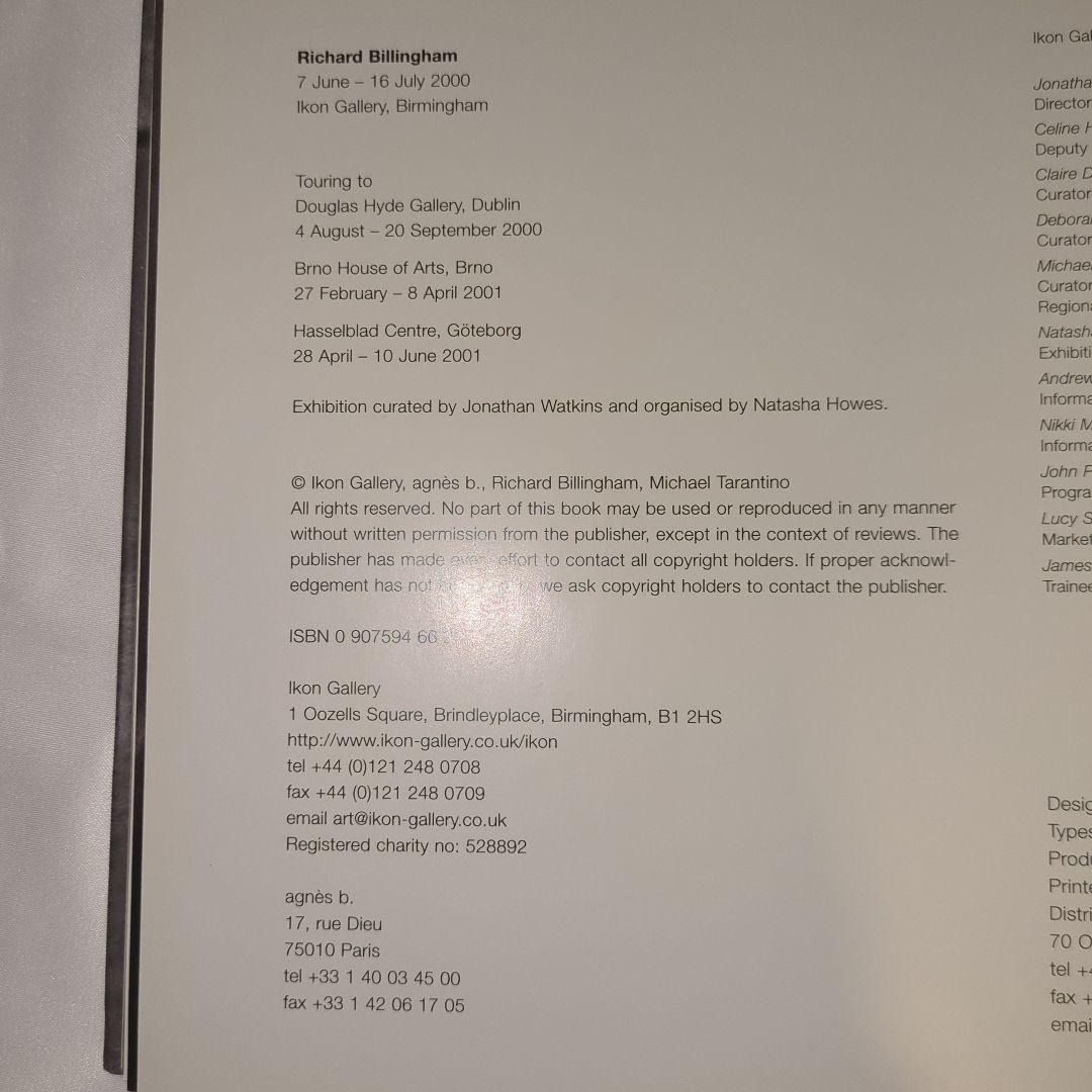 希少 Richard Billingham 写真集 Ikon Gallery