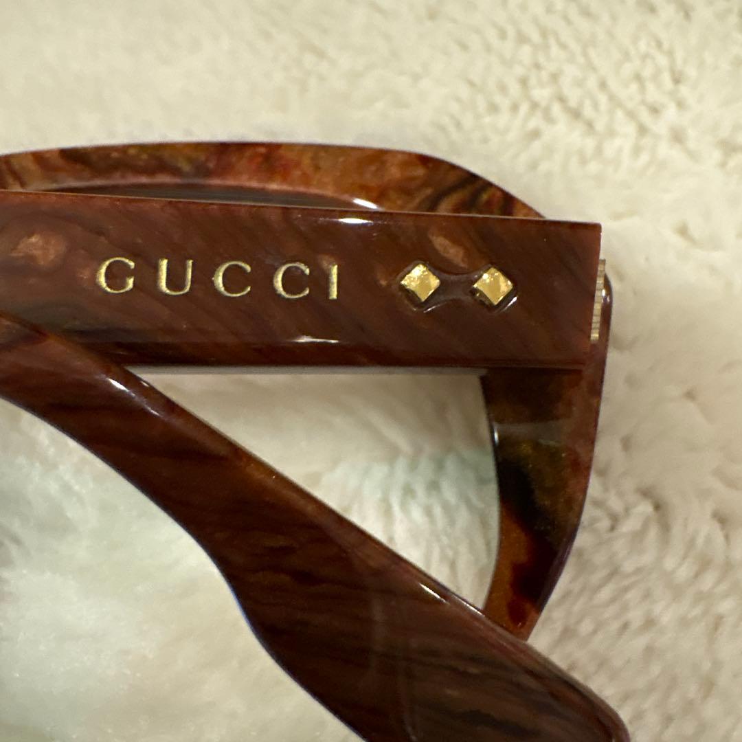 GUCCI ブラウン スクエア メガネ★グッチ