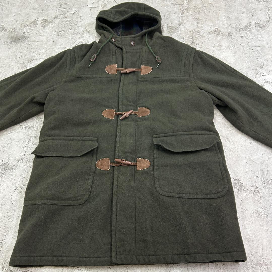 な*べ様 エルエルビーン　70s　ダッフルコート　チェック　古着　モスグリーンL