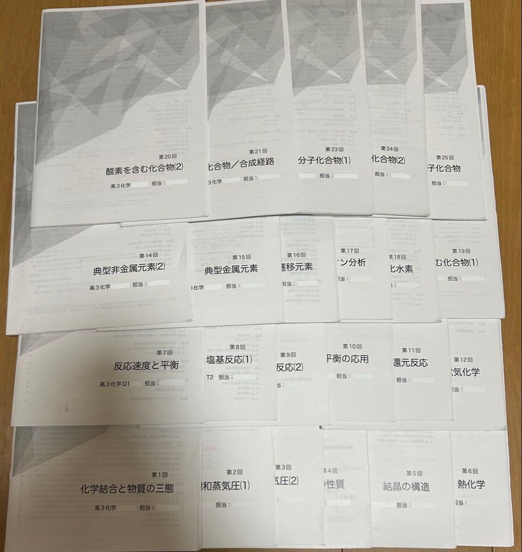 鉄緑会　高3化学　発展講座授業冊子　50冊