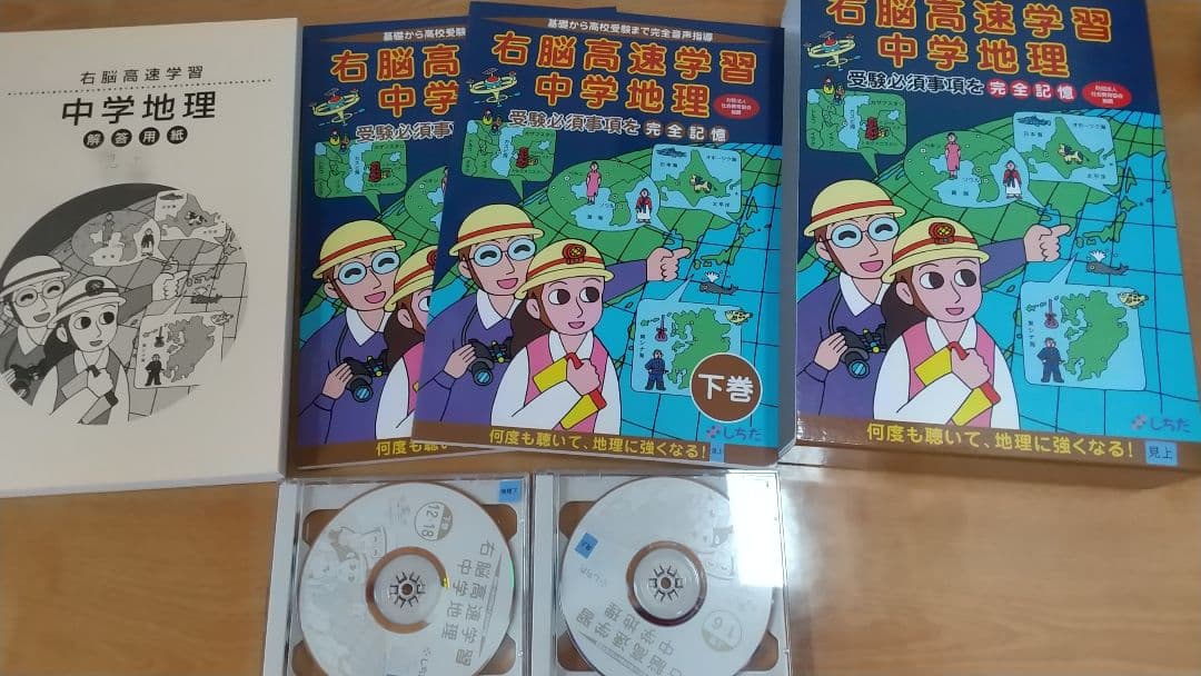 値段交渉OK美品！しちだ右脳高速学習 中1理科1/2・数学・英語・地理・歴史6点